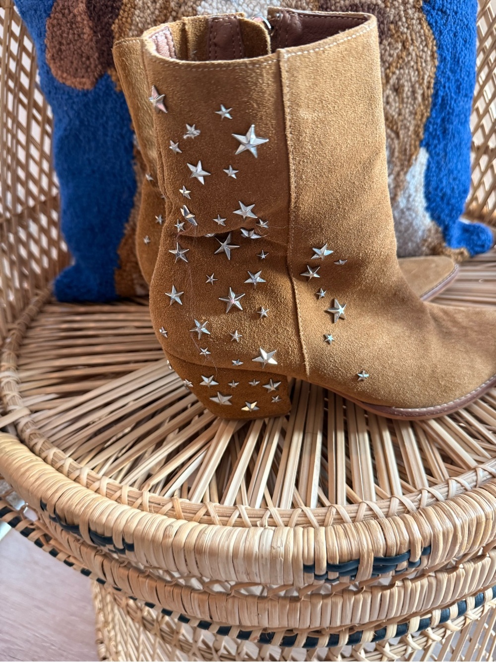 Matisse Camel Suede Pointed Ankle Boots - Picture 3 of 5